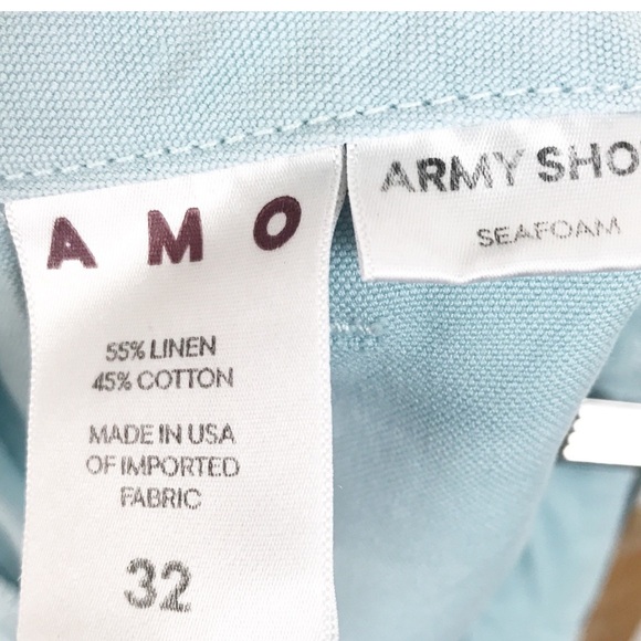 NWT Anthropologie AMO Army Linen Blend Shorts Size‎ 32 - Picture 10 of 12